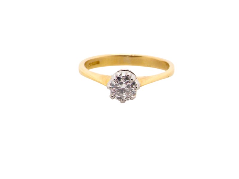 Vintage Tom Solitaire Diamond 18 Carat Gold Ring