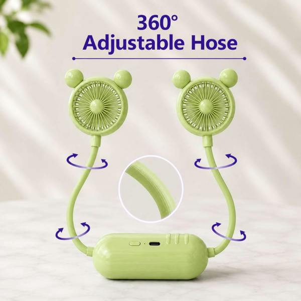 Dyzi Portable Neck Fan USB Rechargeable 3 Speed Green