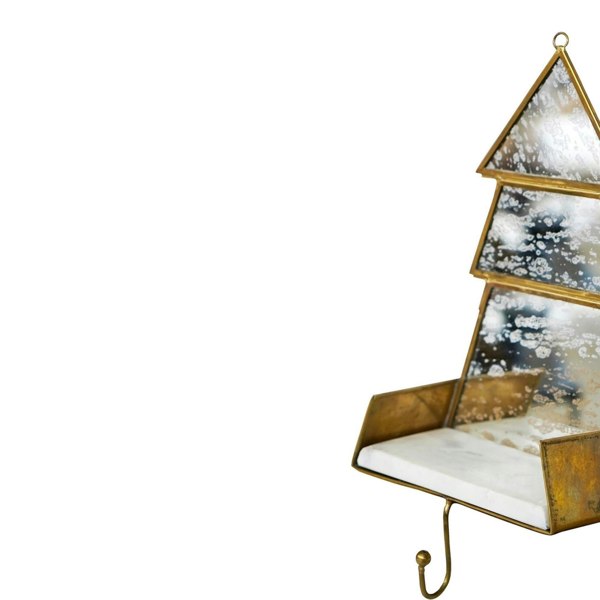 Ivyline Glass Christmas Tree Marble Stocking Holder
