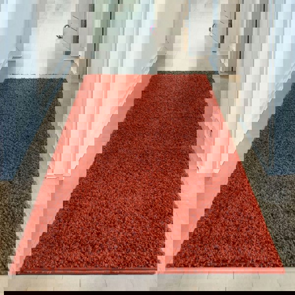 Shaggy Rug Plain Orange ultra soft 30 mm pile, non-shedding