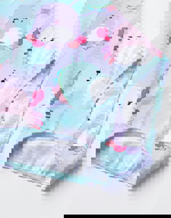 Squishmallows Girls Multicoloured Character All Over Print 1 Piece Swimming Costume