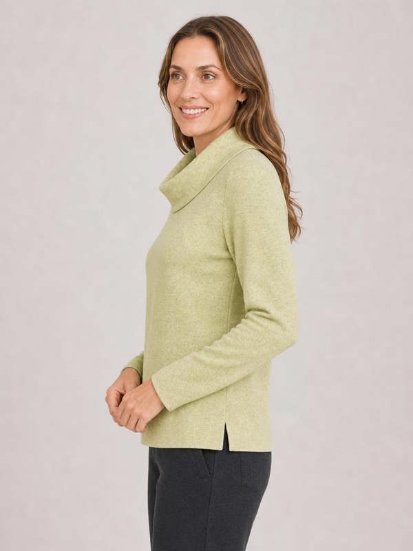 PennyPlain Cowl Top Long Sleeve - Kiwi