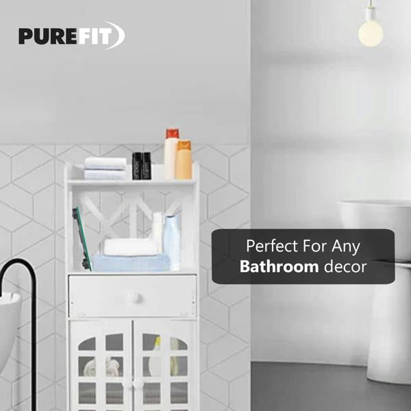 PUREFIT Digital Bathroom Scales - Ultra Slim Body Weight Scale with LED Display, Tempered Glass, 180kg Capacity 2XAAA Batteries Included