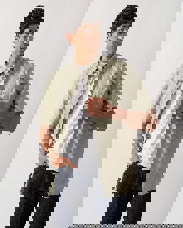 HUGO Ebor Relaxed Fit Mens Stretch Cotton Shirt - Open Green 391