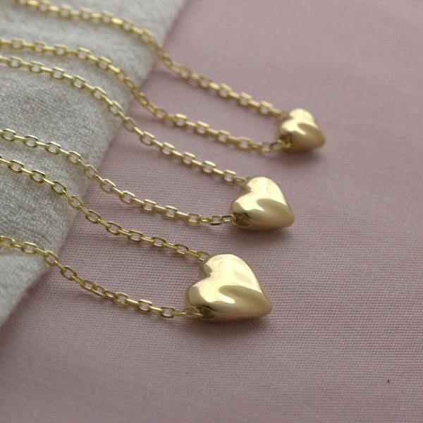 Mylee London Gold Plated Sterling Silver Sculpted Heart Necklace