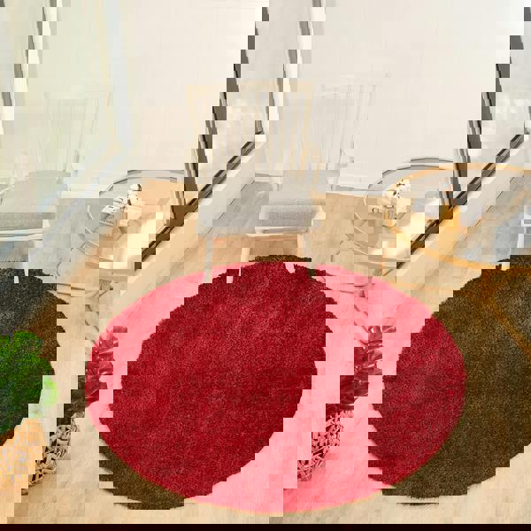 Livabliss Cloudy Shag-Solid Color Red Plush Soft Pile Rug