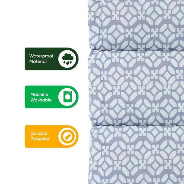Gardenwize Pair of Outdoor Seat Cushion – Geo Full Length Chair Pad