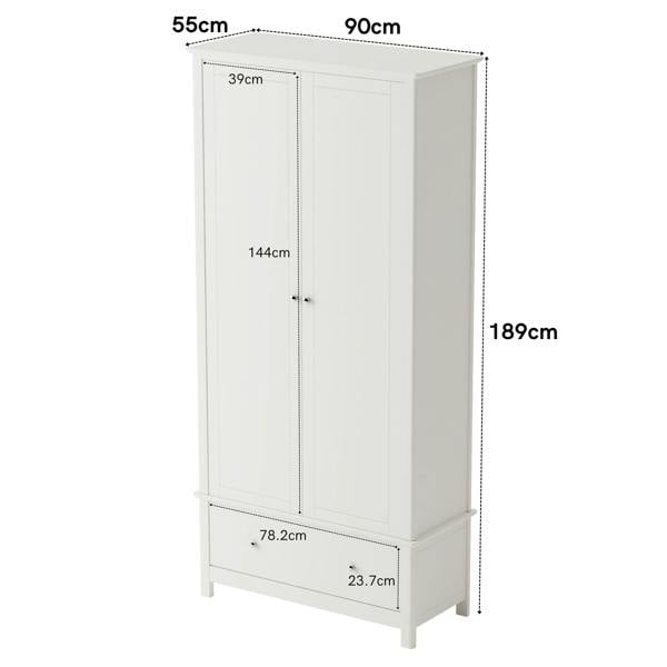 Core Products Nairn 2 Door & 1 Drawer Wardrobe