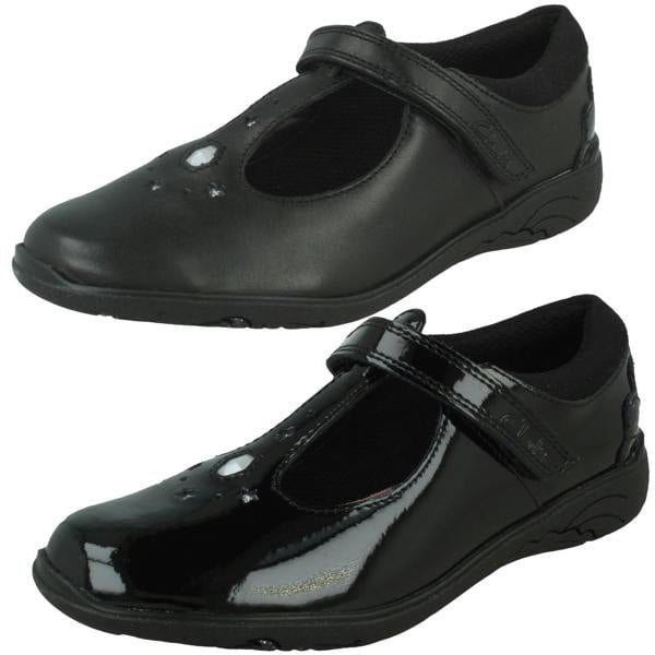 Clarks Girls Clarks Gem And Stars T-Bar School Shoes Relda Gem