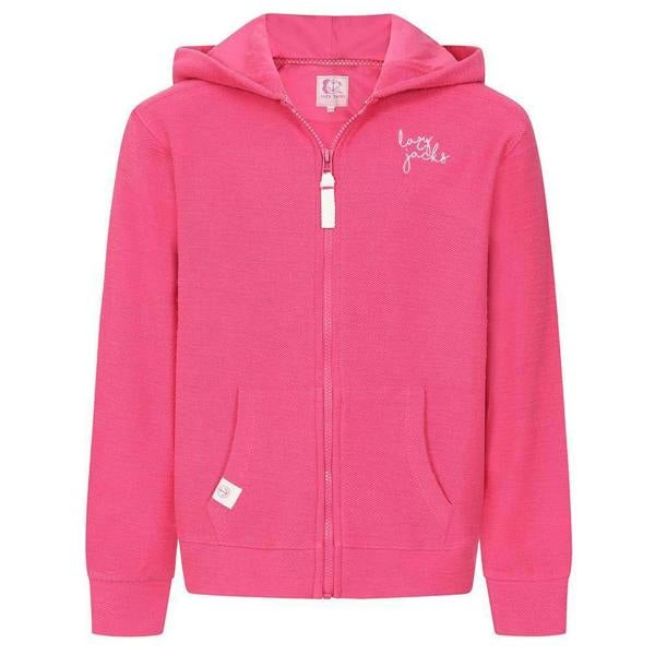 Lazy Jacks Girls Textured Full Zip Hoodie - Sorbet