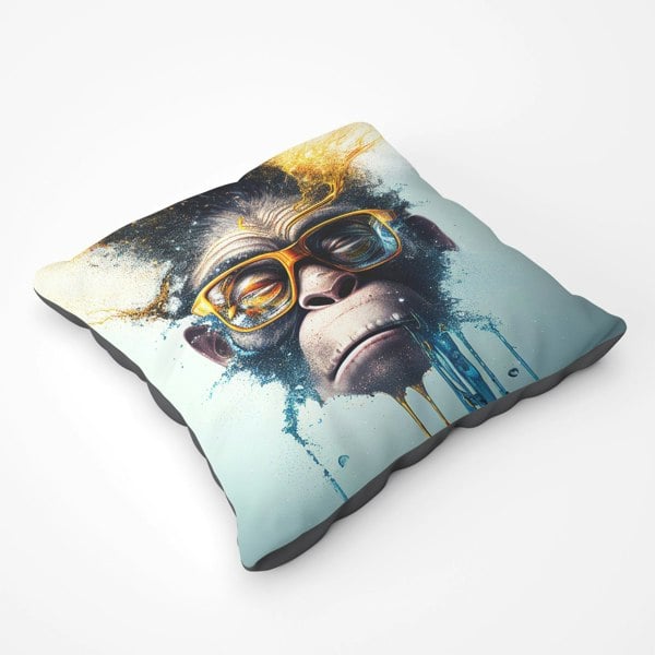 Warren Reed Monkey Splashart Floor Cushion