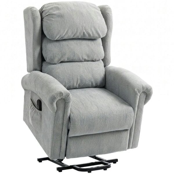 Velvet-Feel Electric Riser Recliner Chair - Grey