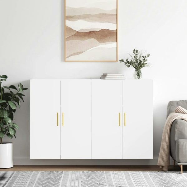 Berkfield Wall Mounted Cabinets 2 pcs White 69.5x34x90 cm