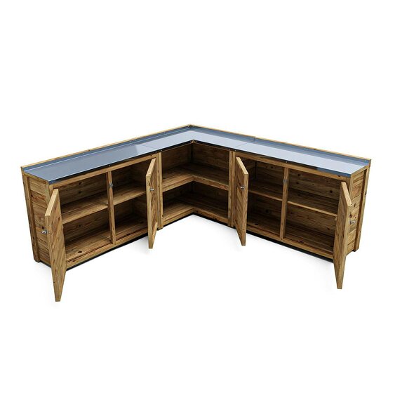 Dunster House Garden Kitchen Double W2m x D2m / W7' x D7'  With Stainless Steel Countertop UNIT III