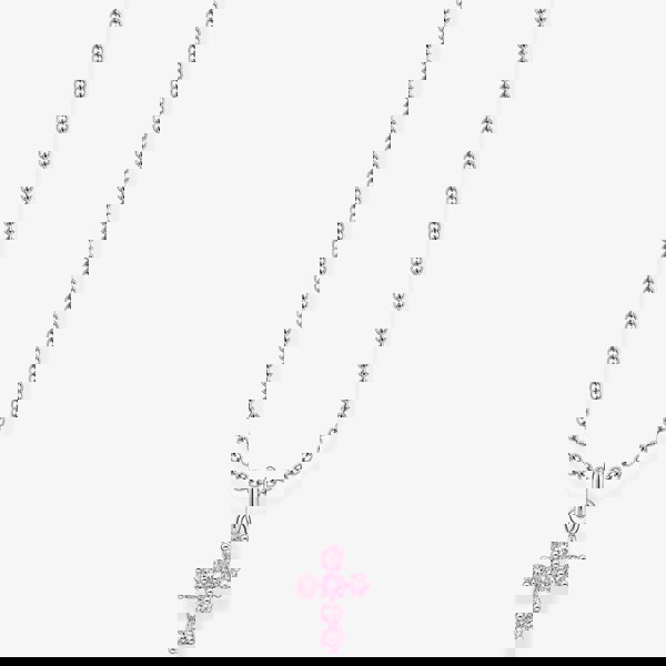 THOMAS SABO Pink Cubic Zirconia Cross Necklace KE2226-051-9-L45V