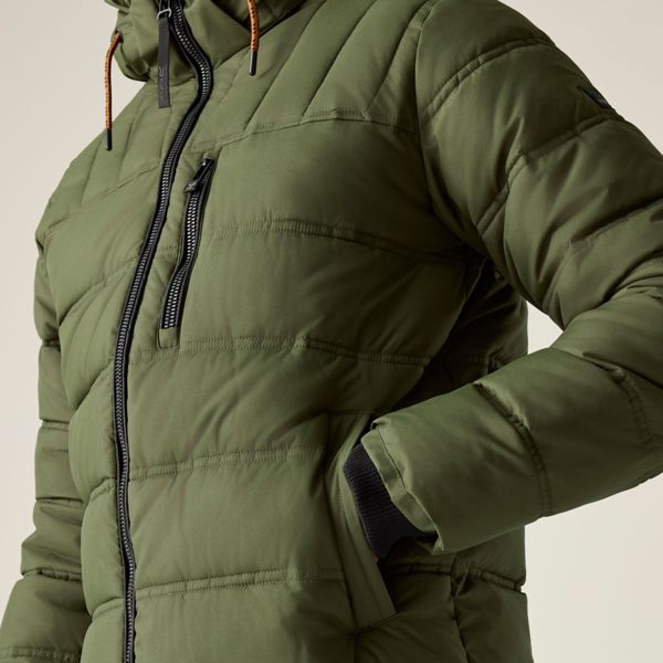Regatta Mens Leeshaw Padded Jacket - Olive Night/Pumpkin Spice