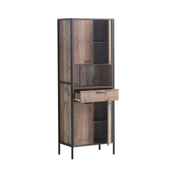 Timber Art Design Stretton Tall Storage Kitchen Pantry Sideboard Cabinet Rustic Industrial Oak