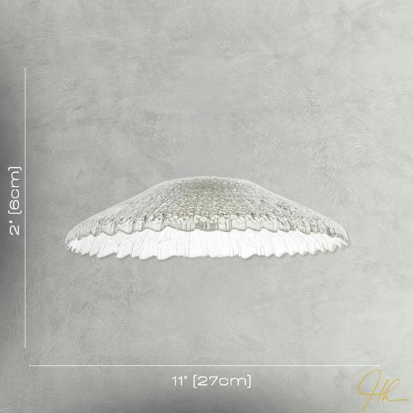 Textured Glass Pendant Shade with Mushroom or Parasol Silhouette Shape Image 7