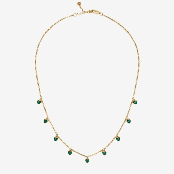 Uchi & Soto Kokoro Green Heart Gold Necklace