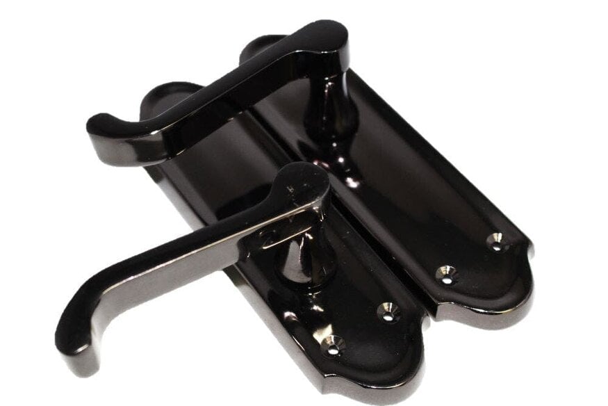 EDH Door Hardware Black Nickel Internal Door Handles Ashford Style Lever Latch – Epsom Pair Set