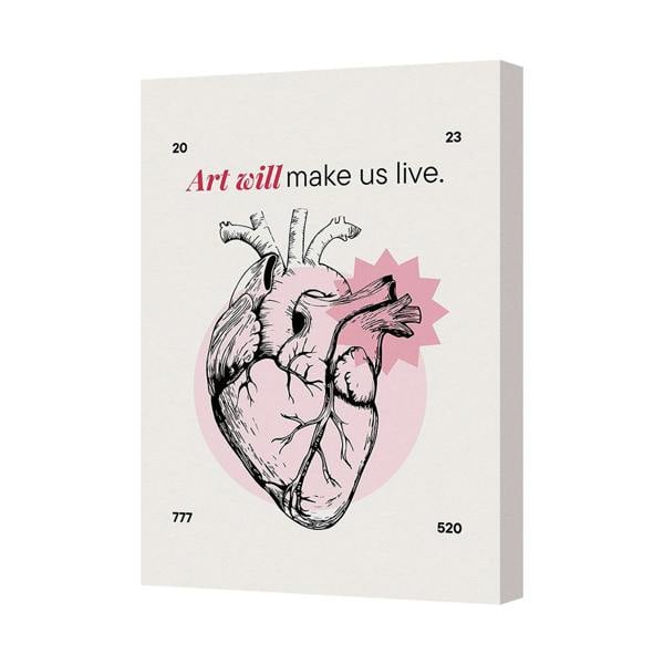 Benjamin Tate Design Art Will Make Us Live Heart Canvas Art Print Contemporary Wall Decor