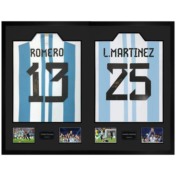 Cristian Romero & Lisandro Martínez Signed Argentina Ultra Premium Frame