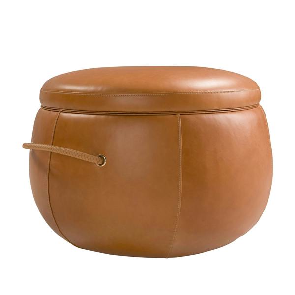 Angel Cerdá Camel leather pouffe 5171