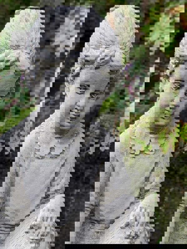 Large Reading Boy and Girl Statues in Sitting pose