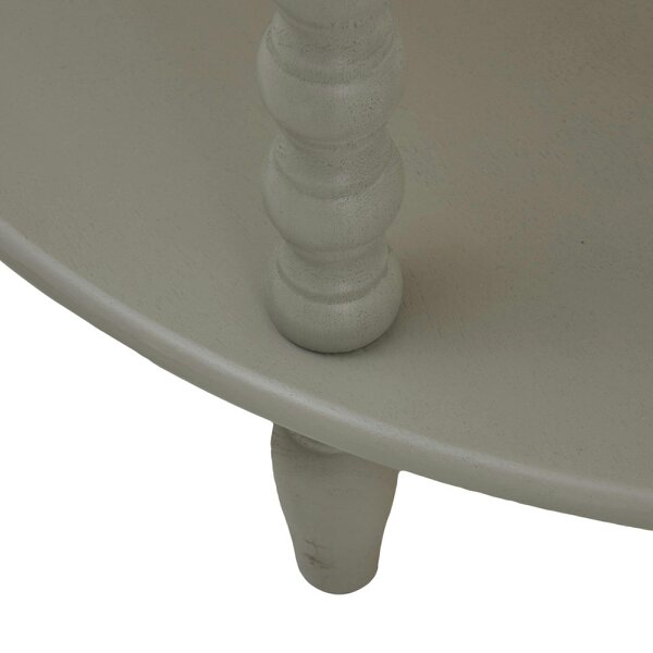 Wyld Haus Thuy Grey Wood Half Moon 3 Tier Side Table