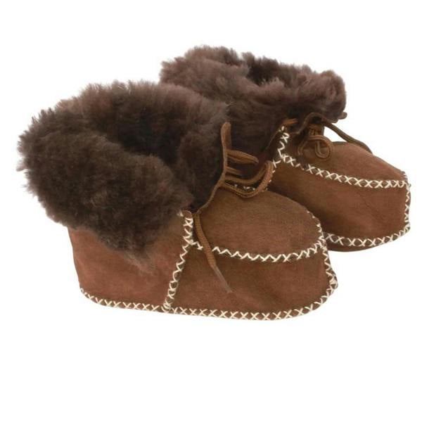 Eastern Counties Leather Kids Sheepskin Lace Up Boots - Chocolate