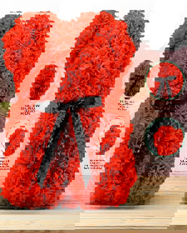 smartbies Rose Bear With Ribbon Rose Petals Teddy Bear Romantic Rose Petal Gift for Women