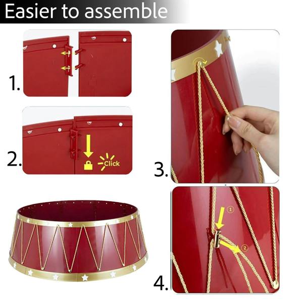 25.6 to 28.4 Inch Drum Christmas Tree Collar Foldable Base Cover for a Neat Festive Finish image 5