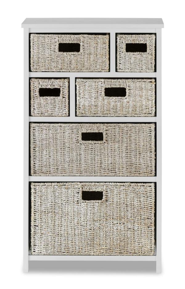 Statement Furniture Tetbury 6 Drawer White Storage Unit with Baskets Assembled