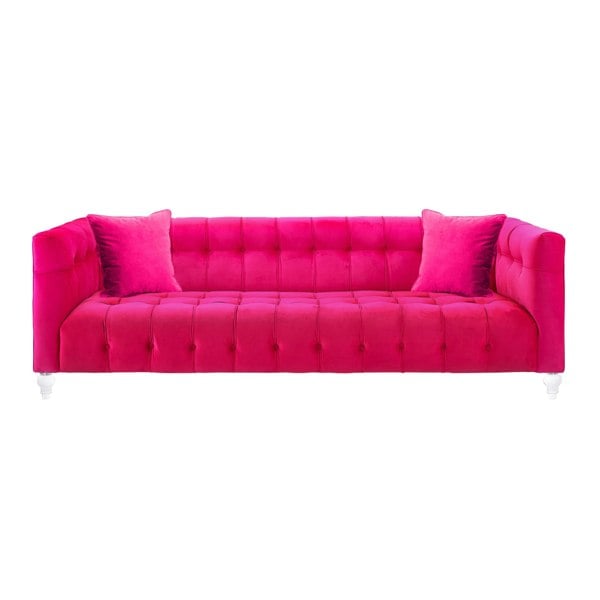 Furniture Edit Bea Hot Pink Velvet Sofa