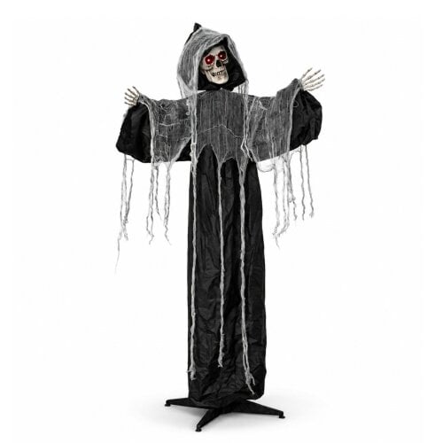 Samuel Alexander 1.7m Animated Cackling Reaper Halloween Decoration with Red LED Eyes