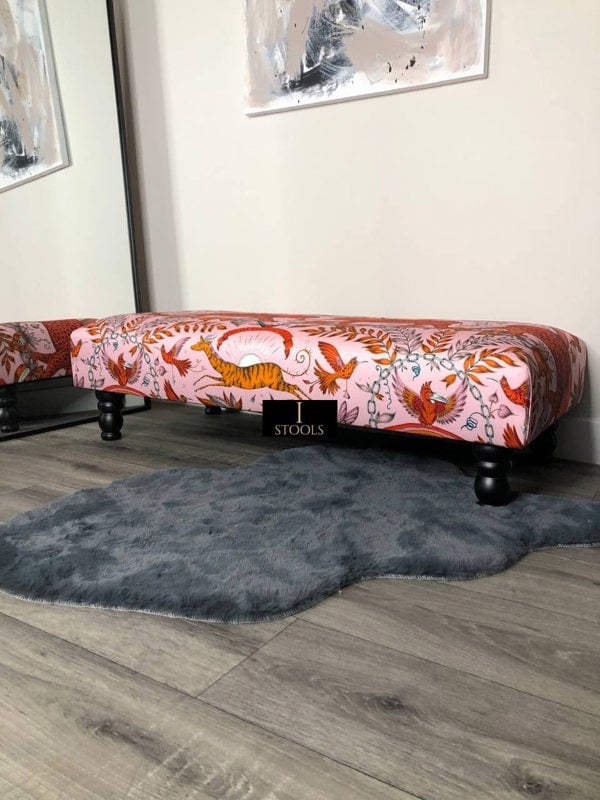 ISTOOLS Printed Fabric Bespoke Footstool – Comfort Meets Style (Non-Storage)