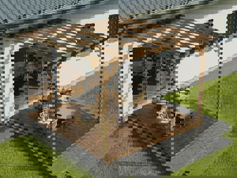 Arbor Garden Solutions Wall Mounted Pergola and Decking Kit Disnasty Design