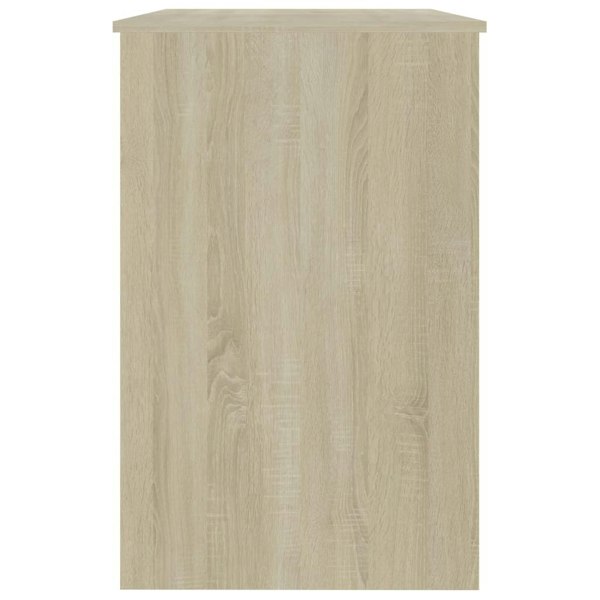 Berkfield Desk White and Sonoma Oak 100x50x76 cm Engineered Wood