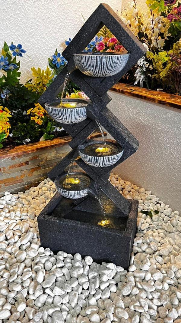 Tranquillity Water Features Diamond Pouring Bowls Contemporary Water Feature