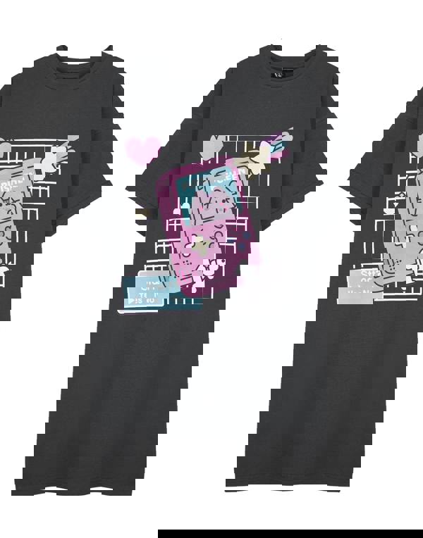 Pusheen Womens Grey Gameboy Short Sleeved T-Shirt Dress