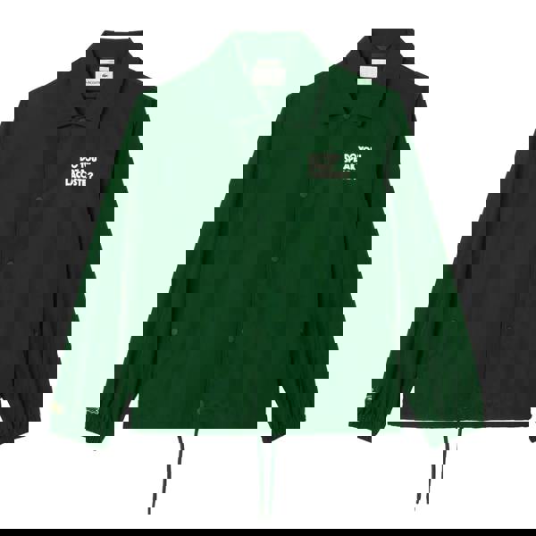 Lacoste Mens Ripstop Lightweight Coach Jacket - Green - 