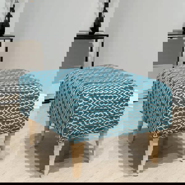 PREMIUM PATTERN FABRIC FOOTSTOOL POUFFE FOOTREST TABLE - ISTOOLS