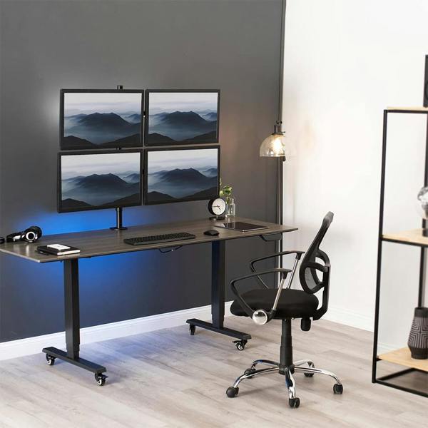 Havendro Carbon Steel Quad Monitor Stand, Adjustable 4-Screen Mount for 14-28" Displays