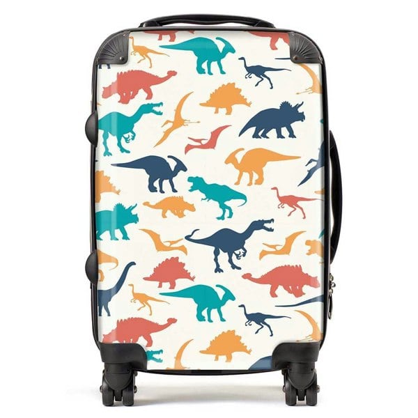 Warren Reed Multicoloured Dinosaurs Suitcase