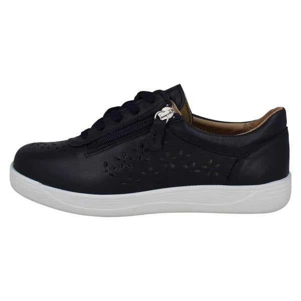 DB Shoes Ladies DB Shoes Floral Cut Out Leather Trainers Kaunas