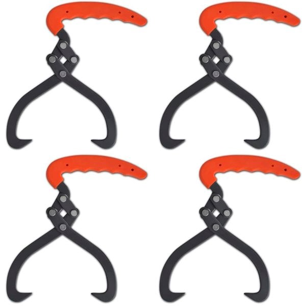 Berkfield 4 pcs Log Tongs with PVC Handle