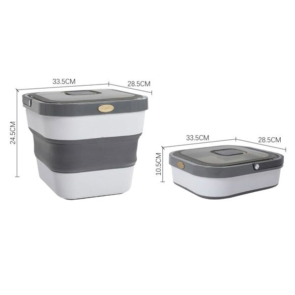 13 Liters Capacity Grey Foldable Pet Food Storage Container with Lid Living and Home