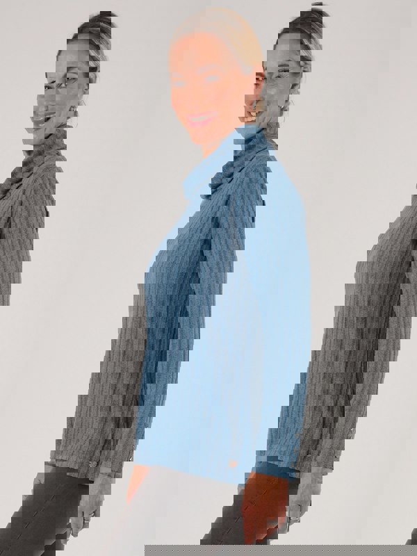 PennyPlain Cowl Neck Cuff Button Top - Stellar