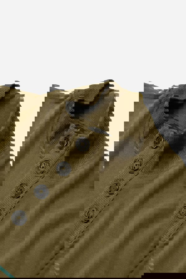 ENORSIA Button-Up Funnel Neck Sweatshirt