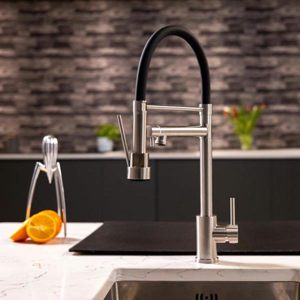 Flode Mång Multi Use Kitchen Mixer Tap | Brushed Steel